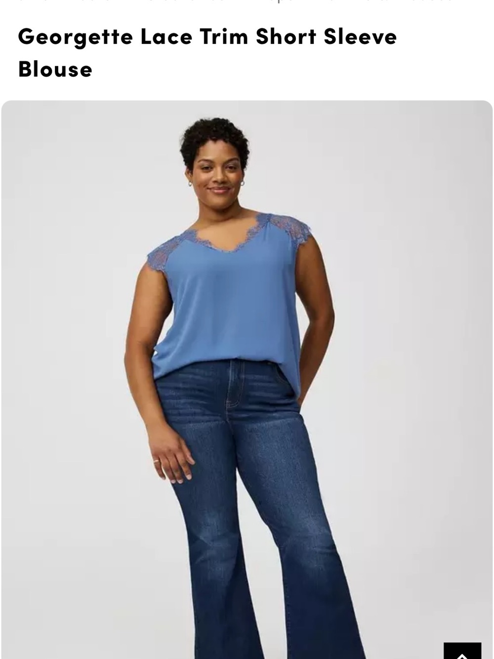 torrid Georgette Lace Trim Short Sleeve Blouse